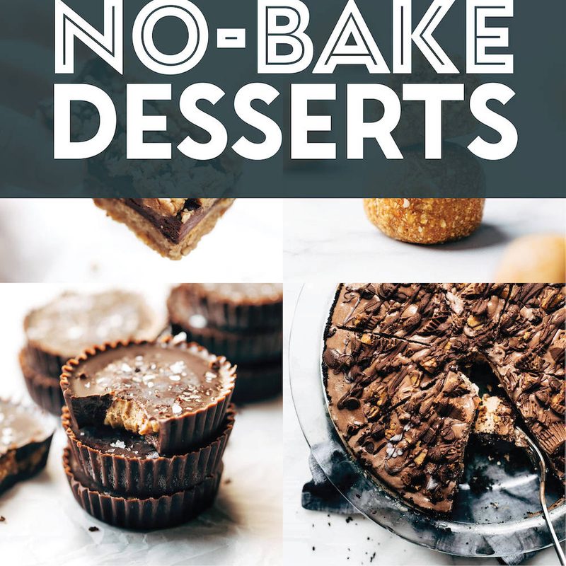 Easy no bake desserts in a collage.