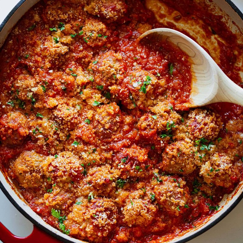 A picture of Ricotta Meatballs with the Crispy Topping